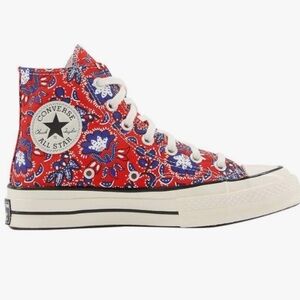 Converse Chuck 70 High 'Paisley Habanero Red' Floral Sz 9 Elevated Basic Casual